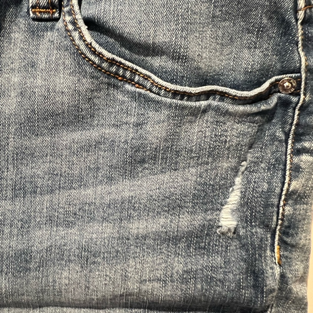 Seven7 Blue Distressed Jean Shorts - Picture 3 of 6